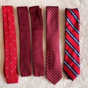 Men's Red Tie Collection - Polka Dot, Knit & Striped Styles